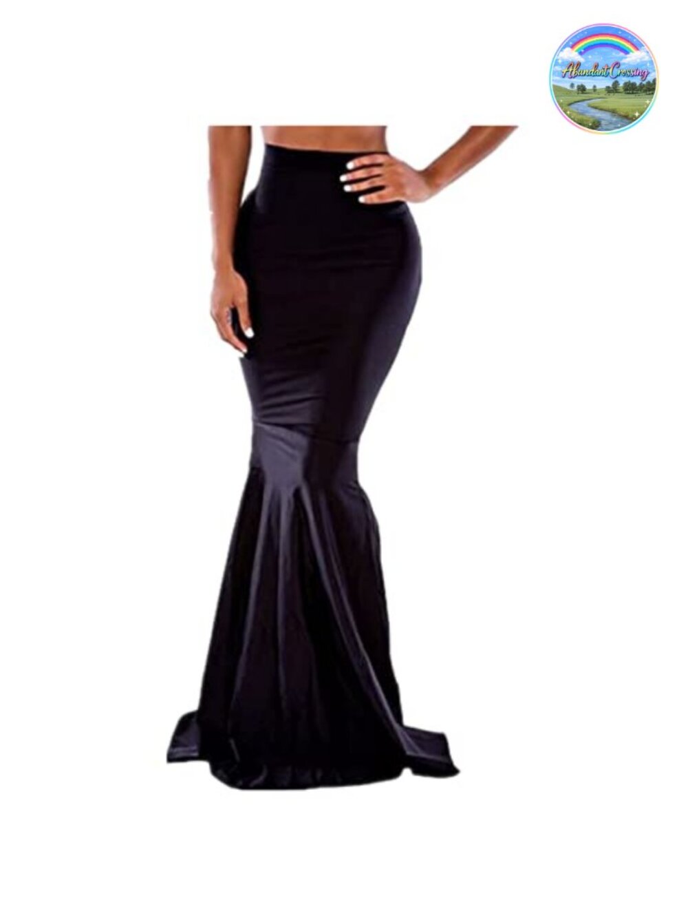 High Waist Mermaid Bodycon Floor-Length Maxi Skirt 95% Polyester 5% Spandex